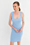 Women's Blue Shoulder Strap Camisole Mini Dress Uro203 - 4