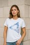 Women's Relaxed Fit Crew Neck Printed T-Shirt Short Sleeve
