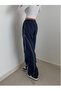 zolid wear Harajuku Lines Detail Cargo Pocket Dark Navy Tracksuit Navy Blue Sweatpants - 3