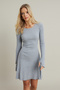 Women's Gray Melange Tie-Up Camisole Mini Dress Fry2175 - 6