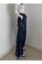 zolid wear Harajuku Lines Detail Cargo Pocket Dark Navy Tracksuit Navy Blue Sweatpants - 2