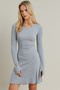 Women's Gray Melange Tie-Up Camisole Mini Dress Fry2175 - 4