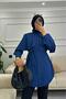Women's Cape Belt Detailed Judge Collar Hijab Shirt - 4