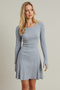 Women's Gray Melange Tie-Up Camisole Mini Dress Fry2175 - 5