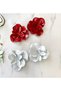 Big Size White Color Metal Flower Earrings - 3