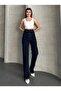 Camelia Gold Ikon 90's Dark Blue Navy Super Extra High-Waisted Palazzo Loose Jeans Pants - 2