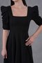New Season Women's Crepe Fabric Short Sleeve Midi Length Square Collar Evening Dress Homecoming Dress 080 - 4