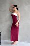 Strapless Neckline Sandy Dress - Stretchy Fabric Maxi Length Prom Dress - 6