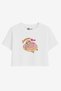 Women's White Short T-Shirt Colorful Animal Printed Summer Semi Crop T-Shirt - 3