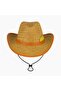 Unisex Straw Fedora Cowboy Hat – Wide Brim, Natural Straw, Adjustable Size Protects from the Sun - 4