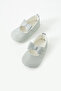 First Step Non-Slip Sole Rubber Comfortable Glitter Bow Detailed Girls Ballerina Shoes Booties