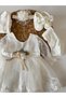 Baby Girl 0-6 Months Wedding Dress 5-Piece Mawlid Set Long-Sleeved Lace Dress - 5