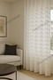 Belenay Tulle Curtain, Ecru Off-White, Tight Pleats, Fringe, Puff, Tassels, Zigzag Patterned Wavy - 2