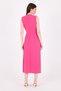Fuchsia Floral Detailed Pleated Midi Evening Dress 251671 - 5