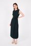 Emerald Floral Detailed Pleated Midi Evening Dress 251671