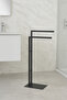 Pedestal Towel Holder, Double, 38 X 80.5H X 18 cm - Matte Black