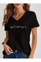 V-Neck Printed Oversize T-Shirt Casual Boyfirend