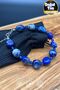 Lapis Lazuli Heavenly Wisdom Natural Stone Steel Chain Bracelet - 2