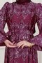 Balloon Sleeve Satin Adel Dress-Swallow - 4
