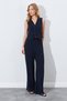 Women's Black Wide Leg Elastic Waist Trousers - 4