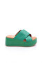 6004-23Y Women's Thick Cross Banded Thick Sole Slippers