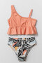 Ruffle Detailed One Shoulder Girl's Bikini Suit