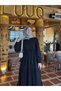 Lace Trimmed Hijab Dress with Layered Skirt Tie Waist and Long Sleeves – Stylish and Comfortable Design - 2