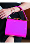 Hard Shell Clip Pu Cute Simple Patent Leather Pearl Leather Red Women's Hand Bag - 5