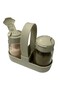 Salt Shaker Pepper Shaker Toothpick Holder Set with Stand – Spice Rack Set with Stand with Glass Click Lid 100 ml - 2