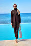 Brown Tulle Detailed Full Covered Hijab Swimsuit M2534-4 - 3