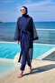 Full Length Navy Blue Tulle Kimono – Cool Holding Belted Mesh Pareo P2501-2 - 2