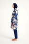 Navy Blue Hijab Swimsuit - 4 Piece Full Covered Swimsuit Set R2508 - 6