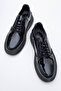 Deri̇club Men's Thick Sole Lace-Up Casaul Shoes Real Leather Cr 2568 Black - 5