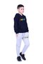 2-Piece Boy's Printed Kangaroo Pocket Hooded Track Suit Set - 3