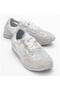 25Y487 Women's Silver Stone Laced Satin Lace-Up Sneaker Shoes - 6