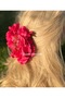 Trend Envy Big Artificial Peony Rose Flower Fuchsia Pink Red Clothespin Clip Buckle Women's Buckle - 5