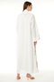 White Linen Embroidered Abaya - 4