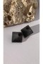 Serrated Black Colored Mega Size Square Shape Epoxy Earrings with Gold Accessories Handmade Gift