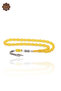 Yellow Barley Cut Triple Silver Tassel Crimping Amber Prayer Beads 201024363