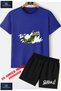 Children's Unisex “Goalkeeper Green Jersey“ Custom Printed Crew Neck T-Shirt - Shorts Set