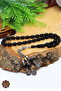Black Barley Cut Silver Tuğra Tassel Fire Amber Prayer Beads 201024371 - 3