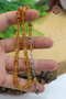 Yellow Capsule Cut Silver Tassel Fire Amber Prayer Beads 201024365 - 4