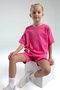Rolypoly Girl's Crew Neck Pigment Printed Summer Regular Fit Brown Bermuda Set Rp3592-C-V1 - 2