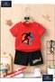 Kids Unisex “Colorful Soccer Player Circle Canvas“ Custom Printed Crew Neck T-Shirt - Shorts Set