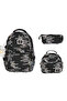 Girl's Zigzag Patterned Black 3-Piece School Bag – Korean Style, Plush Detailed Set - 4
