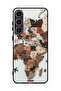 غطاء حماية لهاتف Samsung Galaxy S25 Plus بتصميم خريطة العالم