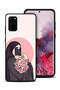 غطاء حماية لهاتف Samsung Galaxy S20 Plus بتصميم فن التقاط صور سيلفي أثناء حمل الزهور