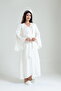 Tuba Ecru Flange Sleeve Lace Maternity Nightgown-Dressing Set of 2 - 5