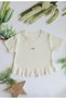 Love Appliqued Linen Children's T-Shirt with Scallop Skirt