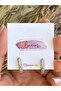 Rosegold-Silver Detail Stone Hhoop Earring with Golden Craftsmanship - 3